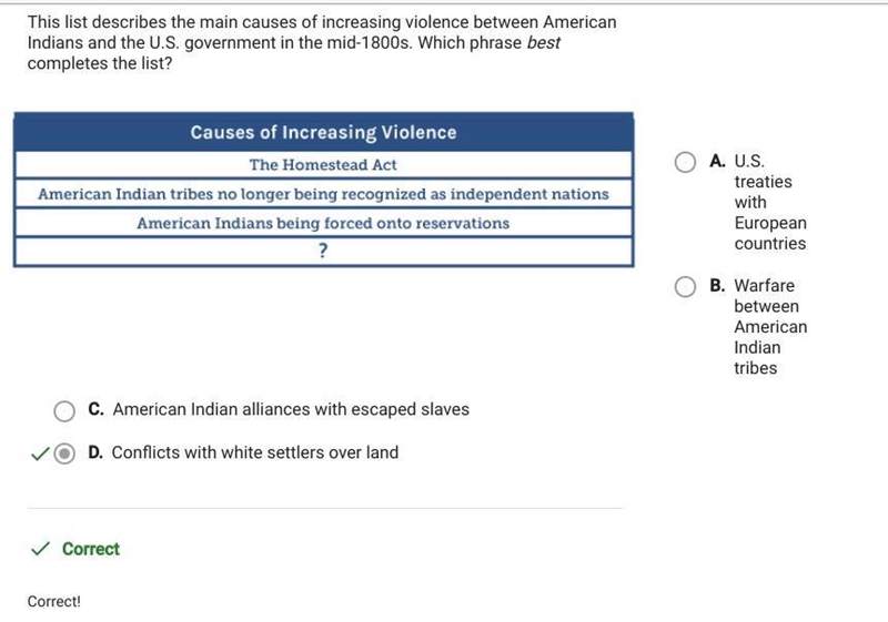 This list describes the main causes of increasing violence between American Indians-example-1