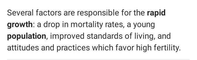 Explain the cause of quick population growth in poor and underdeveloped country-example-1