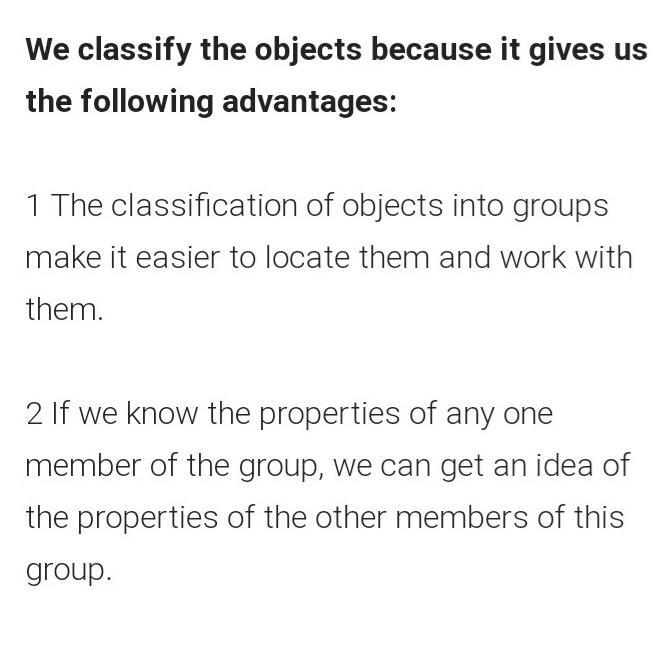 How do properties of objects help us establish groups or categories-example-1