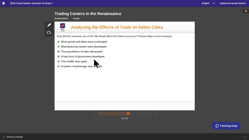 How did the renewed use of the Silk Road affect the Italian economy? Choose four correct-example-1