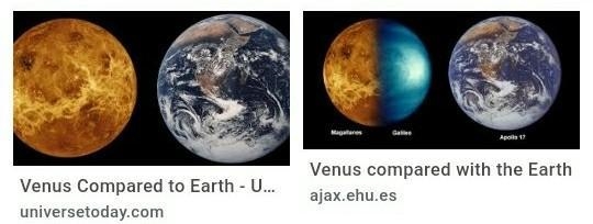 How are Earth and Venus the same?-example-1