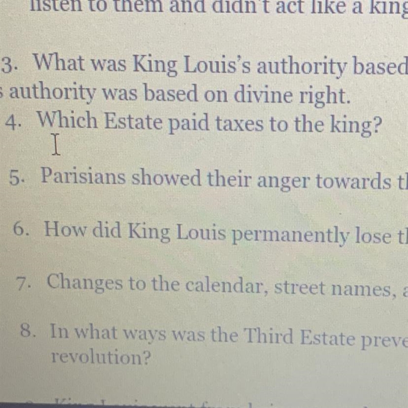 Which Estate paid taxes to the king?PLEASE HELP-example-1