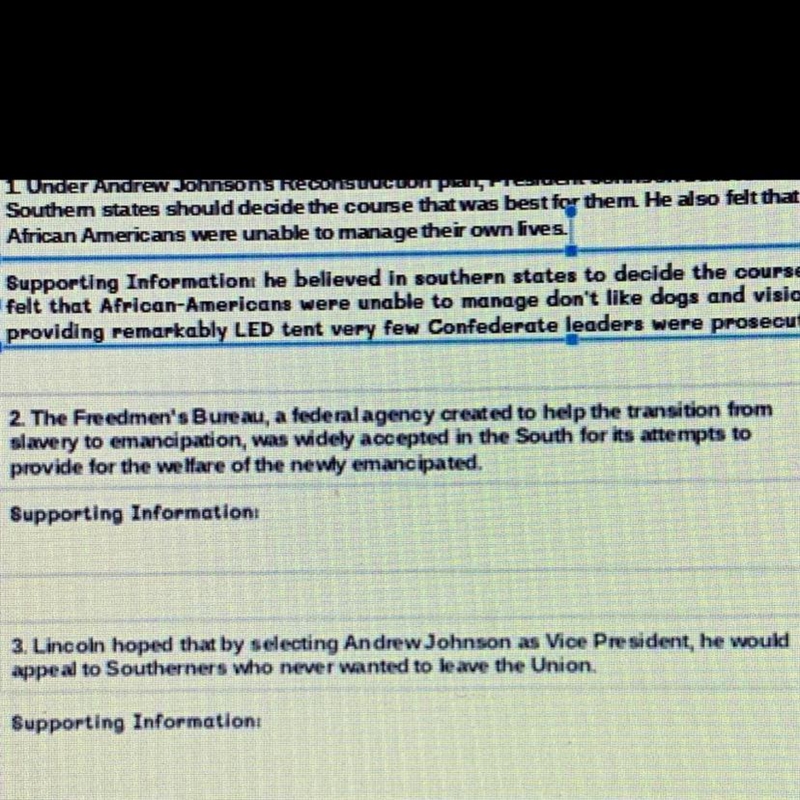 ⚠️⚠️⚠️⚠️!!TRUE OR FALSE!! WITH EXPLANATION ⚠️⚠️⚠️ 2. The Freedmen's Bureau, a federal-example-1