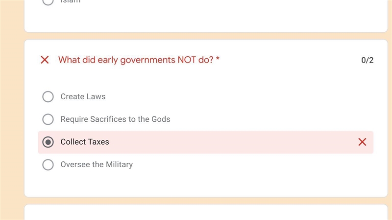 Which one is true? wrong answer would be collect taxes btw-example-1