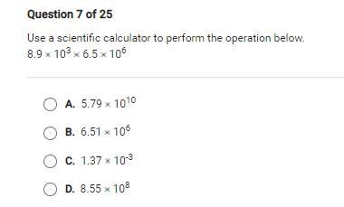 Use a scientific calculator to perform the operation below. 8.9 x 10(high up 3) x-example-1