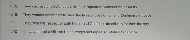 Which statement best describes what the 13th United States Colored Troops accomplished-example-1