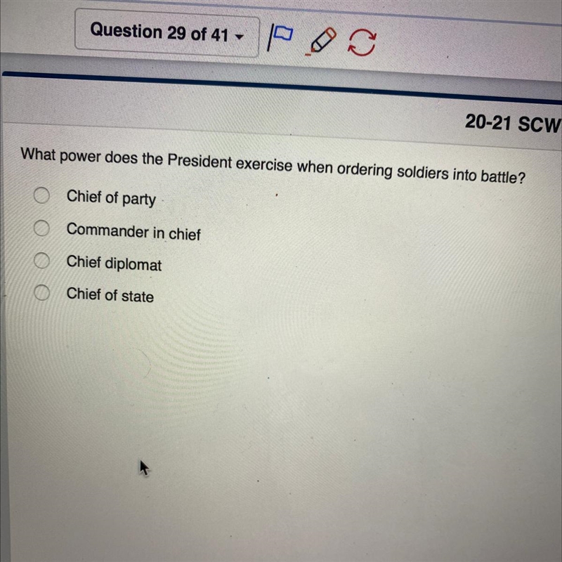 What power does the President exercise when ordering soldiers into battle?-example-1