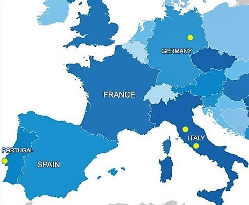 Guys help meee Label the following four cities on the map. - Florence (Italy) - Lisbon-example-1