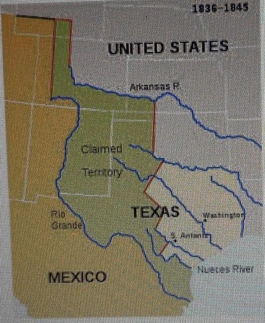 Look at the map above. Based on the map and your knowledge of Texas history, what-example-1