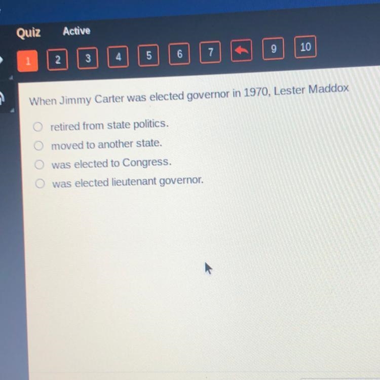 When Jimmy Carter was elected governor in 1970, Lester Maddox A-retired from state-example-1