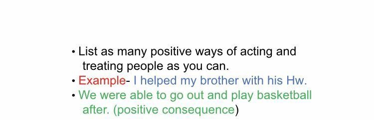 Examples of positive actions?-example-1