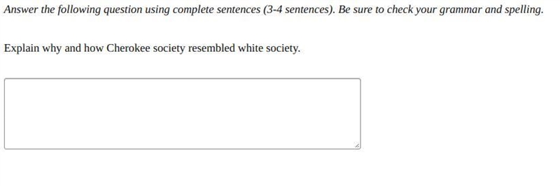 Answer the following question using complete sentences (3-4 sentences). Be sure to-example-1