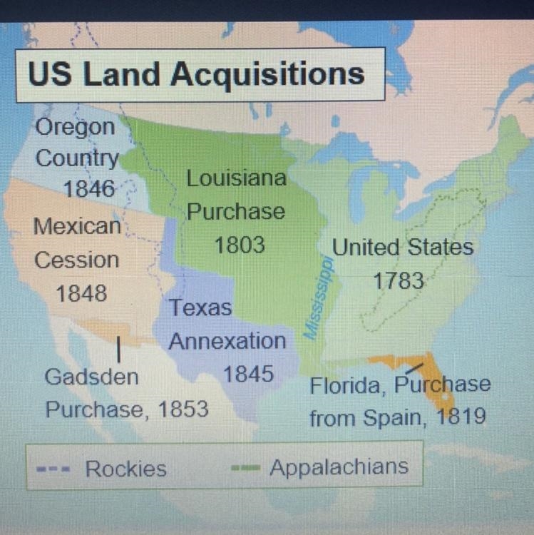 Which piece of land doubled the size of the United States? o Florida Purchase o Louisiana-example-1