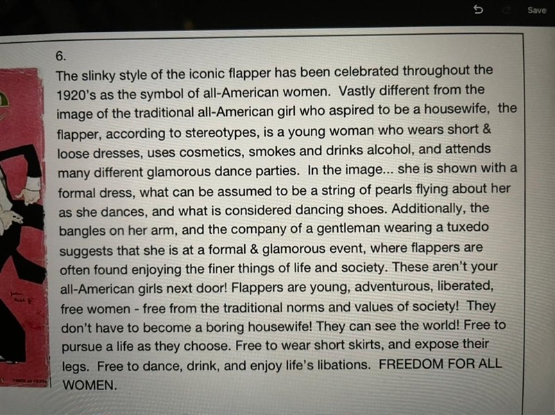 How does the flapper represent a change from traditional to modern values? Help me-example-1