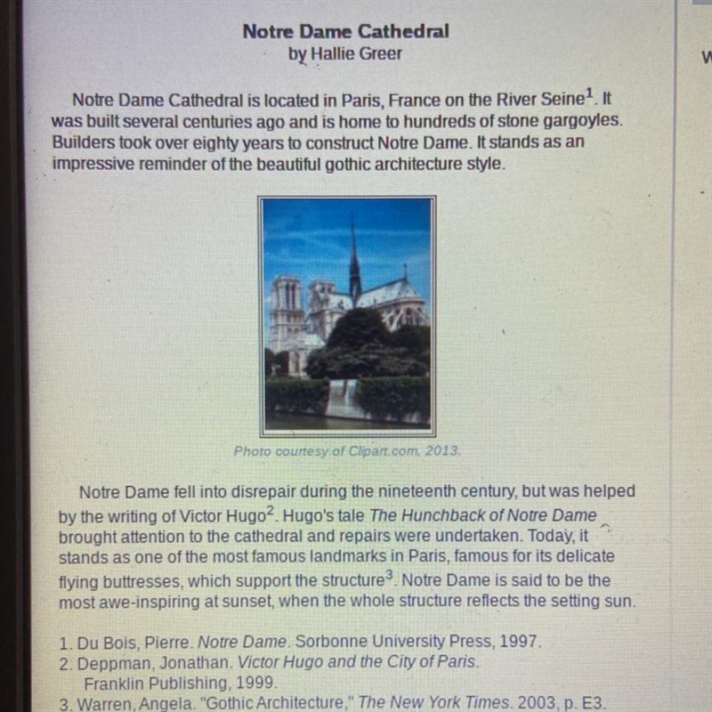 Which source did the author of this report use for information about Notre Dame's-example-1