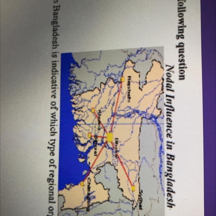 The flow of influence in Bangladesh is indicative of which type of regional organization-example-1