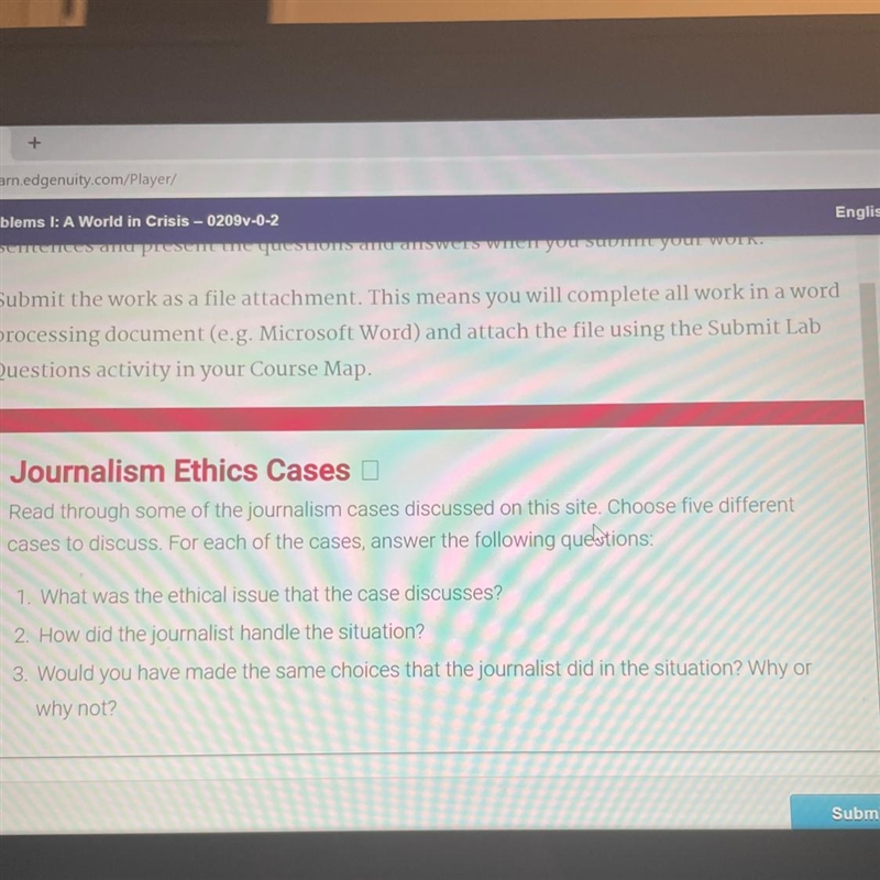 3. Would you have made the same choices that the journalist did in the situation? Why-example-1