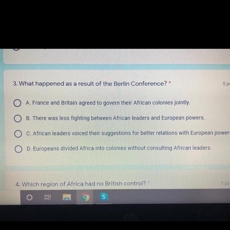 What happened as a result of the berlin conference ? PHOTO SHOWS MULTIPLE CHOICE! PLS-example-1