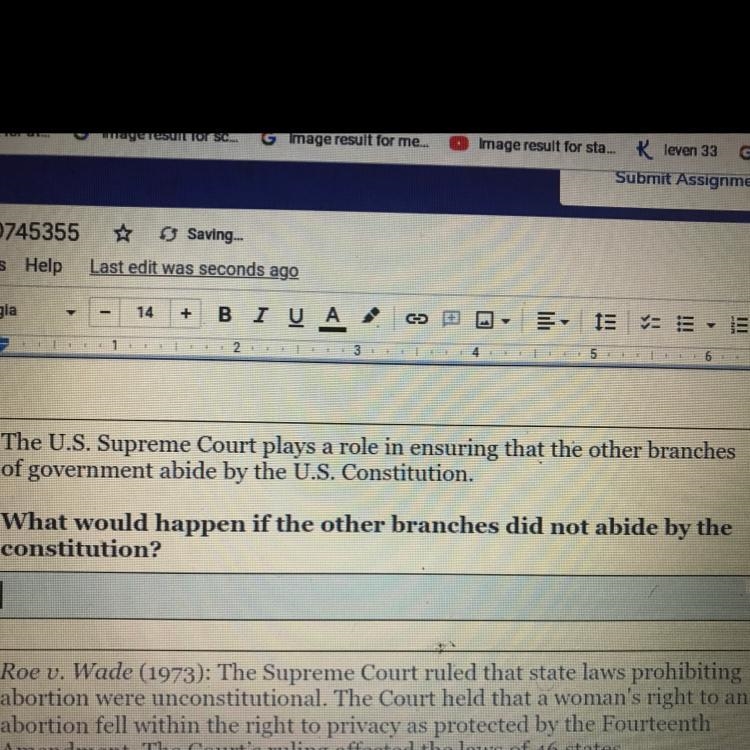 What would happen if the other branches did not abide by the constitution-example-1