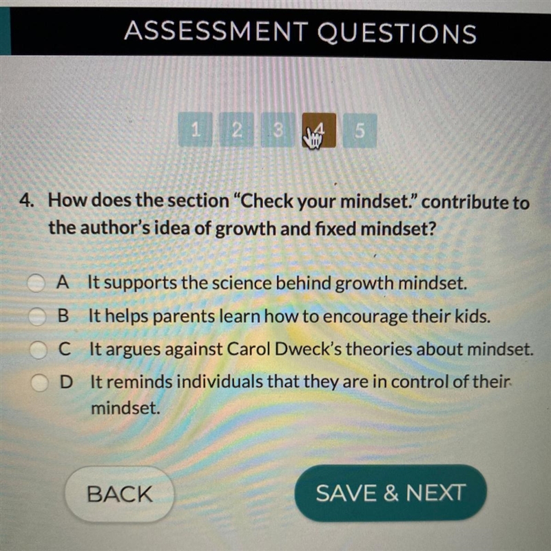 How does the section “Check your mindset." contribute to the author's idea of-example-1