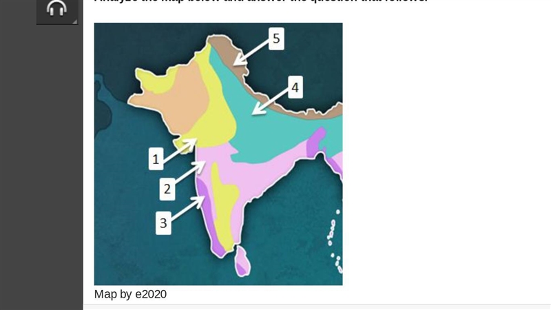 Analyze the map below and answer the question that follows. Identify the five climate-example-1