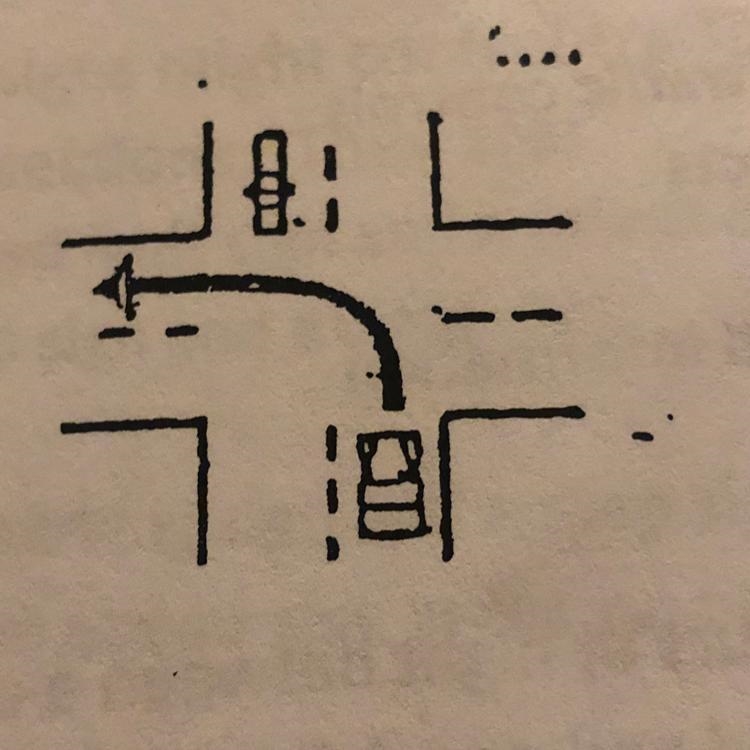 8) Who must yield in the diagram below? the A) The car B) The motorcycle C) The first-example-1