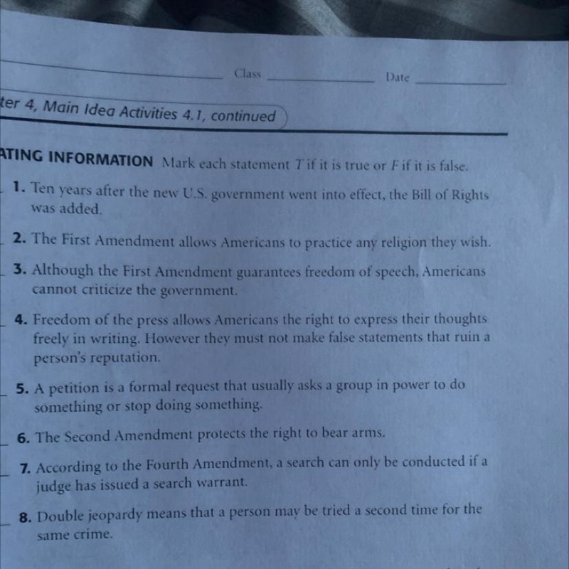 True or false I have the first 4 I just need help with the rest-example-1