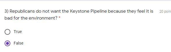 Republicans do not want the Keystone Pipeline because they feel it is bad for the-example-1