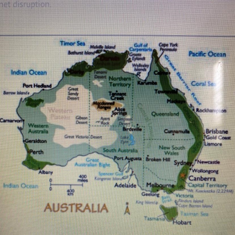 Please Help ASAP !! Using this map, which Australian city would like have the highest-example-1