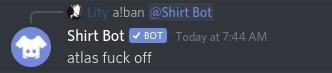 Why does shirt bot hate atlasia?-example-1