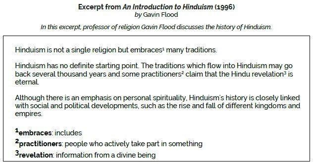 Which statement about the spread of Hinduism is best supported by the information-example-1