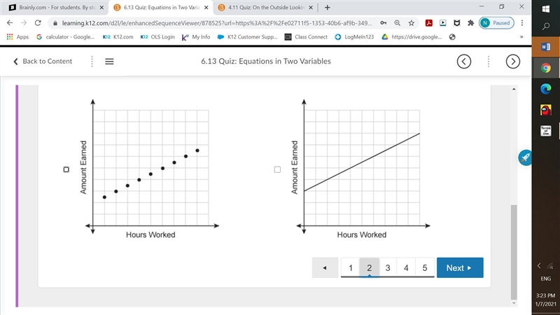 Which graphs show continuous data? Select each correct answer. HOPE YOU ARE HAVING-example-1