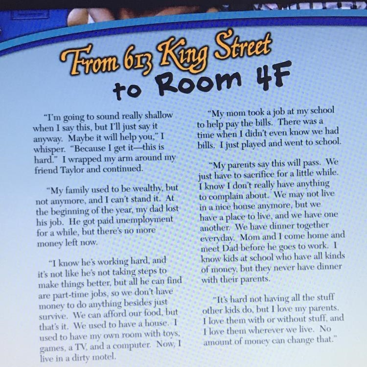 Rewrite part of the passage From 613 King Street to Room 4F from a narrator's perspective-example-1