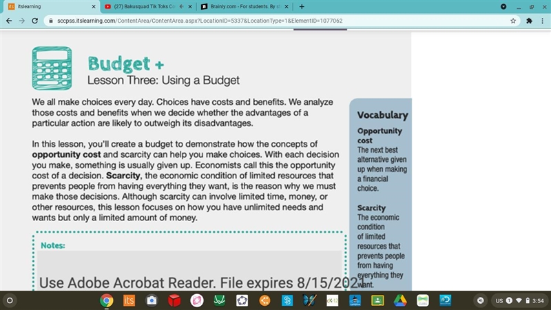 Explain the realtionship between opprotunity cost and choices. Expectations: 3 to-example-1