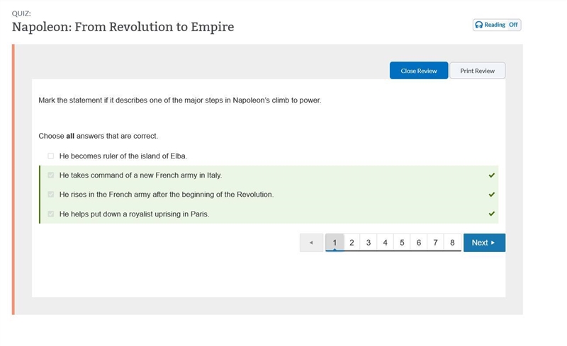 Mark the statement if it describes one of the major steps in Napoleon’s climb to power-example-1