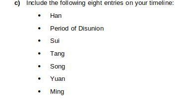 Create a timeline of the dynasties of China. please really need it alot.-example-1