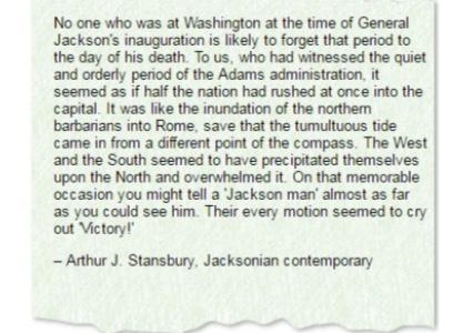 A crowd of 10,000 to 20,000 people showed up at the Capitol for Andrew Jackson's inauguration-example-1