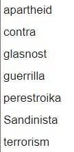 Please select the word from the list that best fits the definition strict racial separation-example-1