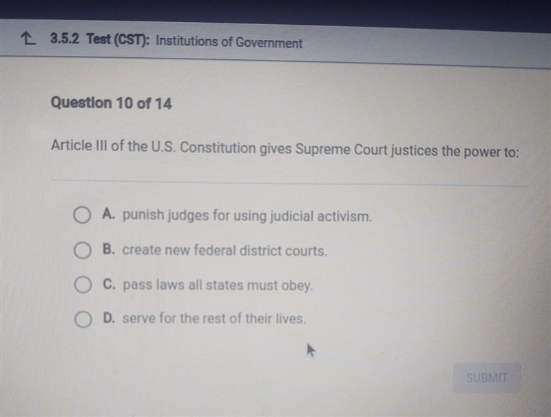 Article 3 of the US Constitution gives Supreme Court justice has the power to?​-example-1