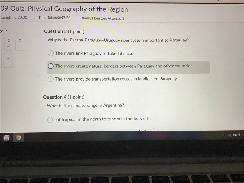 Can you guys answer question 3 and 4 4: a) subtropical in the north to tundra in the-example-1