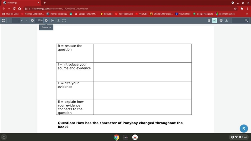 How has the character of Ponyboy changed throughout the book? plzzzzzzz help-example-1