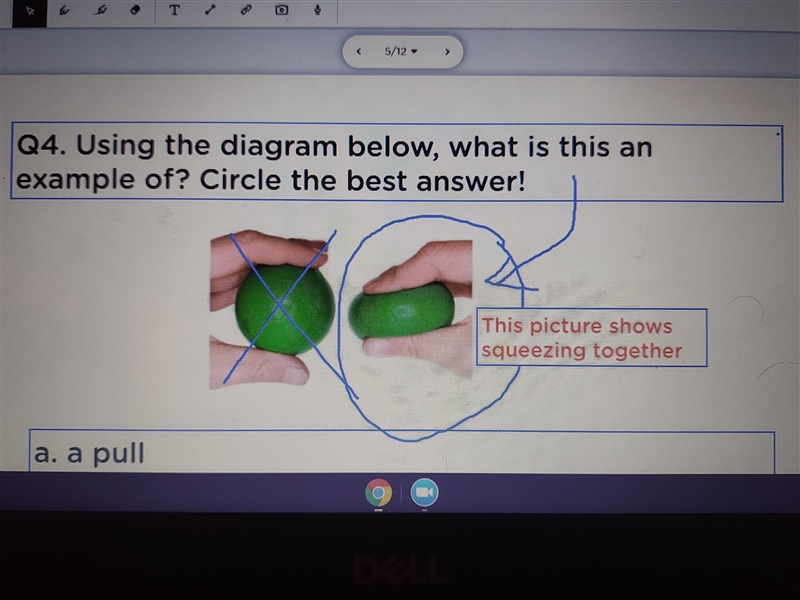 A. A PULL B. COMPRESSION C. FOLDING D. A STRONG STRUCTURE-example-1