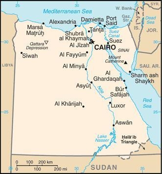 This map shows the location of the largest cities in present-day Egypt. Using this-example-1