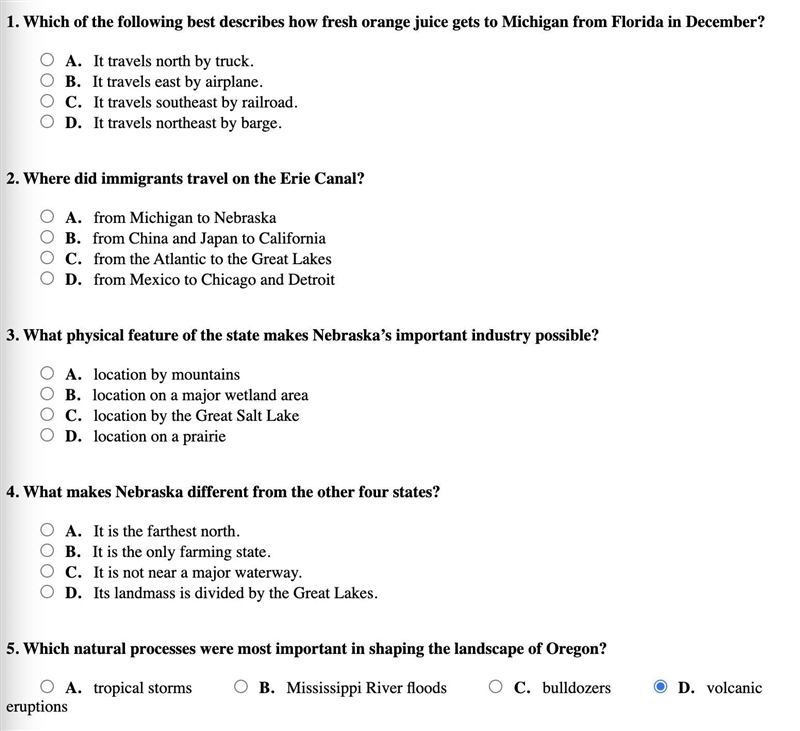 Five States of the US-example-1