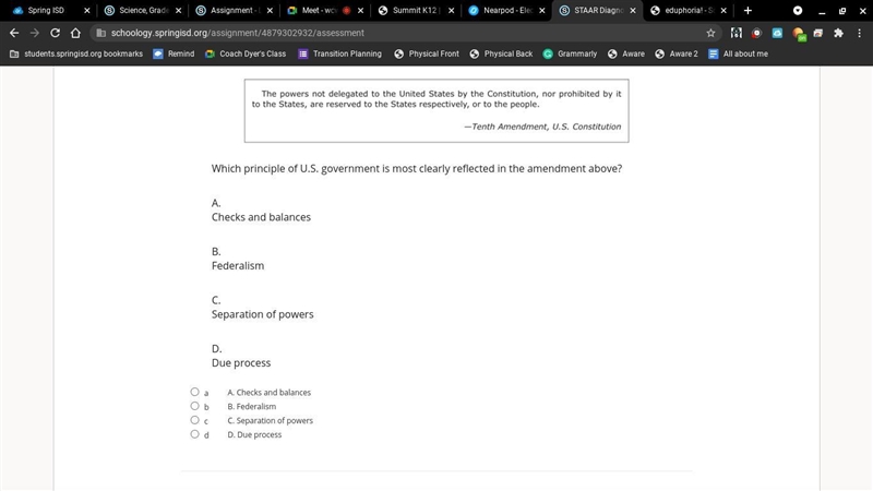 Which principle of U.S. government is most clearly reflected in the amendment above-example-1