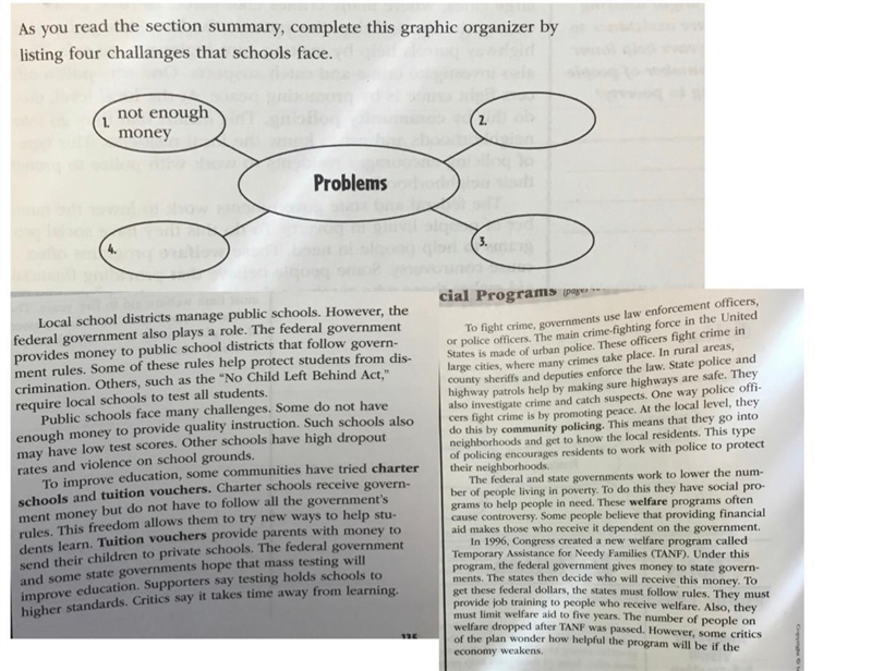 As you read the section summary, complete this graphic organizer by listing four challanges-example-1