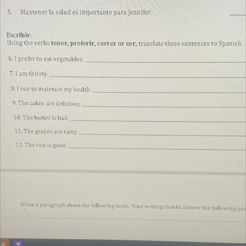 Using the verbs tener, preferir, correr or ser, translate these sentences to Spanish-example-1