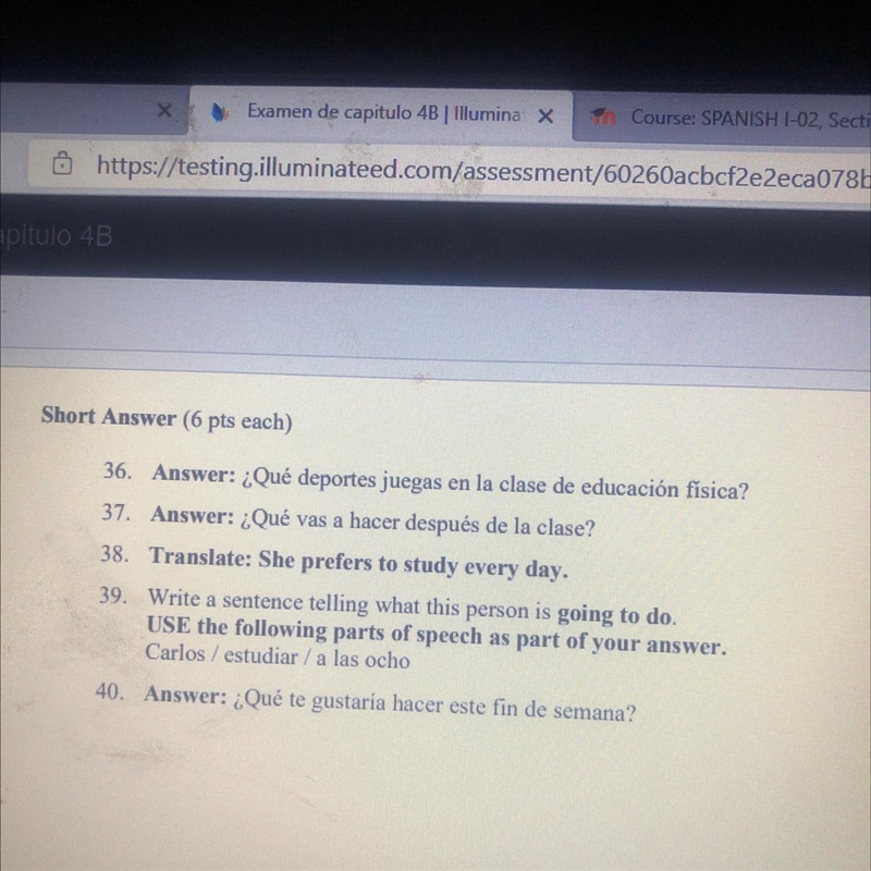 For those fluent in Spanish, please answer these questions-example-1