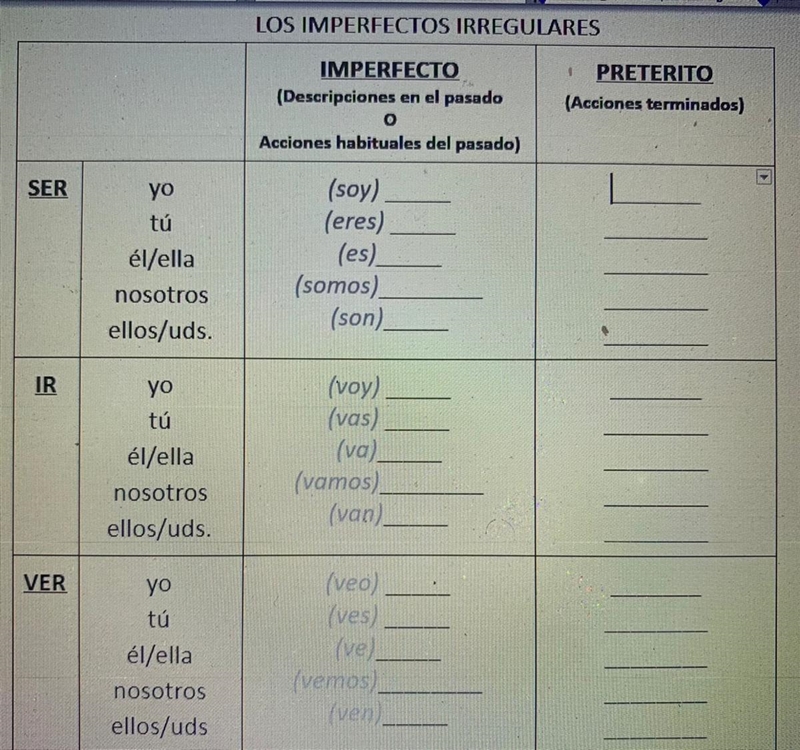 Los imperfecto irregulares-example-1