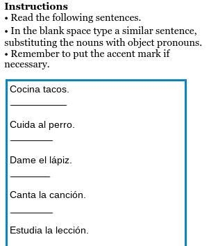 Affirmative Tu and Object Pronoun (Me Te Se Nos La Lo Los Las) Help-example-1